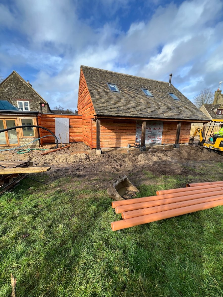 Timber-clad garage build