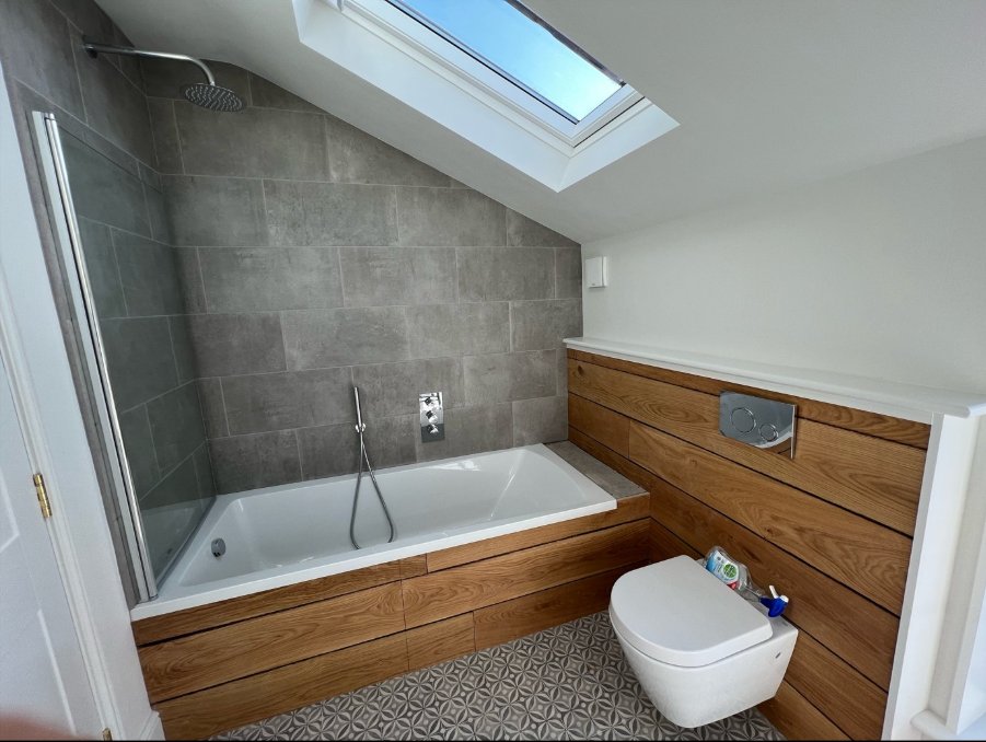 Bathroom timber panelling